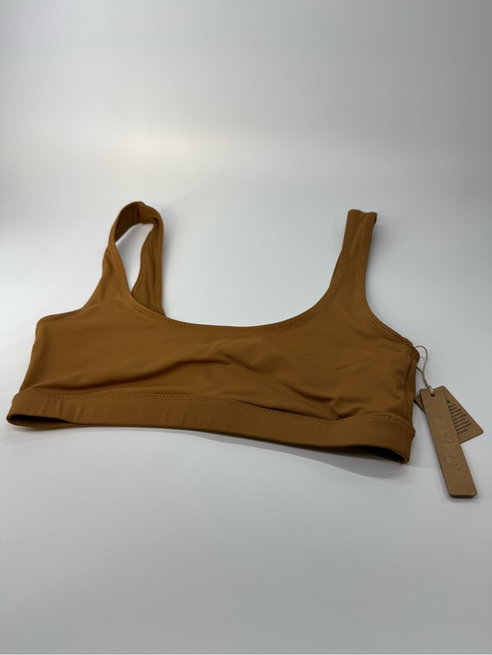 SKIMS Recycled Swim Tank Bikini Top Womens Small Almond NWT